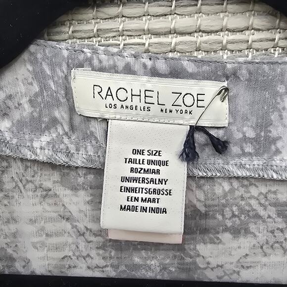 Rachel Zoe Kimono Swim Coverup Womens One Size Grey Snakeskin Animal Print Sheer - Picture 3 of 6